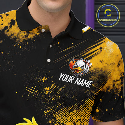 Funny Yellow Duck Custom Bowling Team for Bowler Bowling Jerseys for Men Bowling League HNT564
