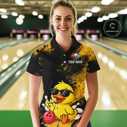 Funny Yellow Duck Custom Bowling Team for Bowler Bowling Jerseys for Women Bowling League HNT564