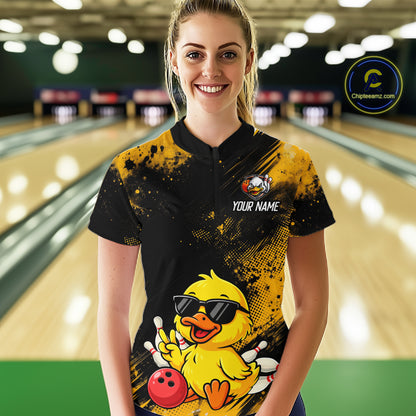 Funny Yellow Duck Custom Bowling Team for Bowler Bowling Jerseys for Women Bowling League HNT564