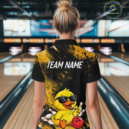 Funny Yellow Duck Custom Bowling Team for Bowler Bowling Jerseys for Women Bowling League HNT564