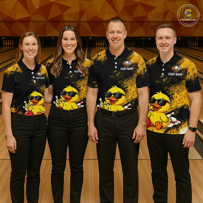 Funny Yellow Duck Custom Bowling Team for Bowler Bowling Jerseys for Men Bowling League HNT564