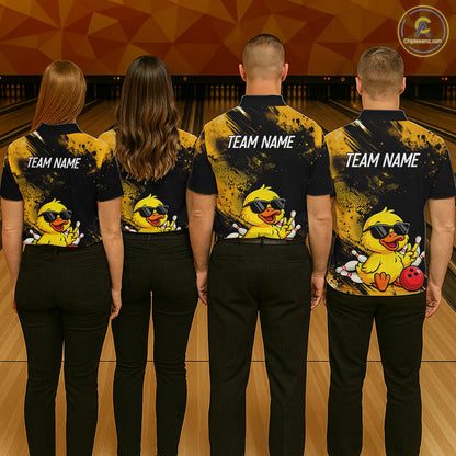 Funny Yellow Duck Custom Bowling Team for Bowler Bowling Jerseys for Men Bowling League HNT564