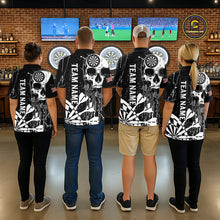 Load image into Gallery viewer, Custom White Skull Darts Board Dart Shirts for Women Darts Team Jerseys Polo &amp; 1/4 Zip NNT133