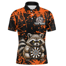 Load image into Gallery viewer, Custom Orange Raccoon Funny Dart Shirt Dart Team Jersey for Men Dartboard Polo &amp; 1/4 Zip Shirts NNT170
