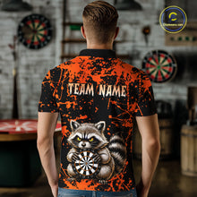 Load image into Gallery viewer, Custom Orange Raccoon Funny Dart Shirt Dart Team Jersey for Men Dartboard Polo &amp; 1/4 Zip Shirts NNT170