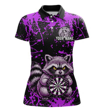 Load image into Gallery viewer, Custom Purple Raccoon Funny Dart Shirt Dart Team Jersey for Women Dartboard Polo &amp; 1/4 Zip Shirts NNT170