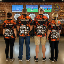 Load image into Gallery viewer, Custom Orange Raccoon Funny Dart Shirt Dart Team Jersey for Men Dartboard Polo &amp; 1/4 Zip Shirts NNT170