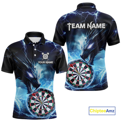 Custom Thunder Dragon Darts Shirt for Men Darts Team Jerseys Dartboard Shirt Dart League NNT290