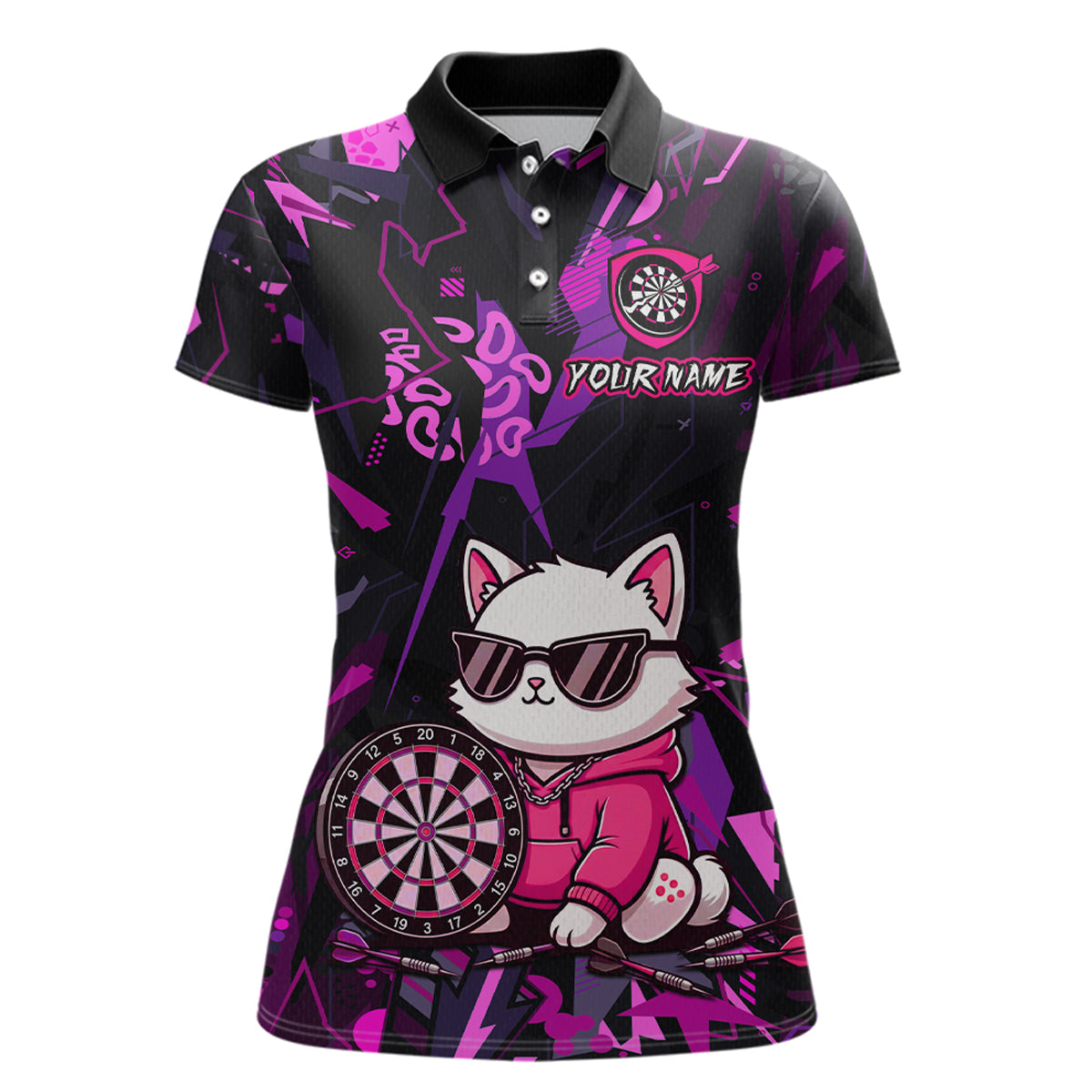 Custom Funny Cat Dart Shirts For Women Dart Board Gifts Darts Team Jerseys Dart League NNT153