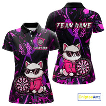 Load image into Gallery viewer, Custom Funny Cat Dart Shirts For Women Dart Board Gifts Darts Team Jerseys Dart League NNT153
