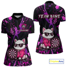 Load image into Gallery viewer, Custom Funny Cat Dart Shirts For Women Dart Board Gifts Darts Team Jerseys Dart League NNT153