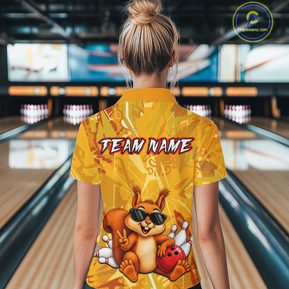 Funny Squirrel Custom Bowling Jersey for Women Bowling Team Shirts Bowling League HNT303