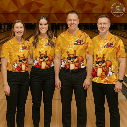 Funny Squirrel Custom Bowling Jersey for Women Bowling Team Shirts Bowling League HNT303