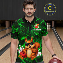 Load image into Gallery viewer, Green Squirrel Funny Custom Bowling Jersey for Men Bowling Team Shirts Bowling League HNT304