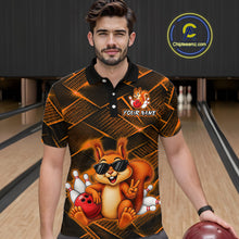 Load image into Gallery viewer, Orange Squirrel Funny Custom Bowling Jersey for Men Bowling Team Shirts Bowling League HNT304