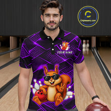 Load image into Gallery viewer, Purple Squirrel Funny Custom Bowling Jersey for Men Bowling Team Shirts Bowling League HNT304