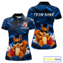 Load image into Gallery viewer, Blue Squirrel Funny Custom Bowling Jersey for Women Bowling Team Shirts Bowling League HNT304