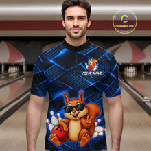 Load image into Gallery viewer, Blue Squirrel Funny Custom Bowling Jersey for Men Bowling Team Shirts Bowling League HNT304
