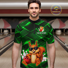 Load image into Gallery viewer, Green Squirrel Funny Custom Bowling Jersey for Men Bowling Team Shirts Bowling League HNT304