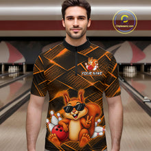 Load image into Gallery viewer, Orange Squirrel Funny Custom Bowling Jersey for Men Bowling Team Shirts Bowling League HNT304