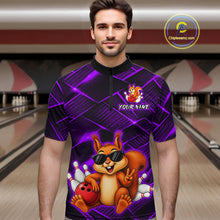 Load image into Gallery viewer, Purple Squirrel Funny Custom Bowling Jersey for Men Bowling Team Shirts Bowling League HNT304