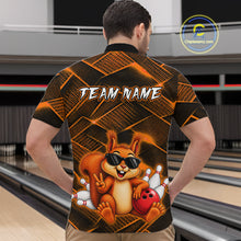 Load image into Gallery viewer, Orange Squirrel Funny Custom Bowling Jersey for Men Bowling Team Shirts Bowling League HNT304