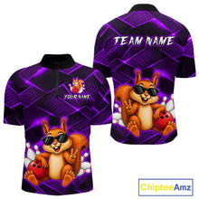 Load image into Gallery viewer, Purple Squirrel Funny Custom Bowling Jersey for Men Bowling Team Shirts Bowling League HNT304