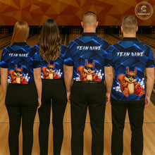 Load image into Gallery viewer, Blue Squirrel Funny Custom Bowling Jersey for Men Bowling Team Shirts Bowling League HNT304