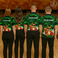 Load image into Gallery viewer, Green Squirrel Funny Custom Bowling Jersey for Men Bowling Team Shirts Bowling League HNT304
