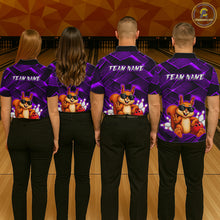 Load image into Gallery viewer, Purple Squirrel Funny Custom Bowling Jersey for Women Bowling Team Shirts Bowling League HNT304
