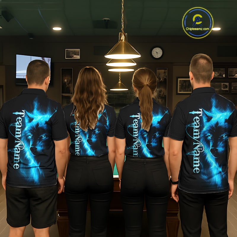 Custom Wolf 8 Ball Billiard Shirts for Men Billiard Team Shirts Billiard League Polo & 1/4 Zip NNT97