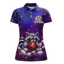 Load image into Gallery viewer, Custom Funny Raccoon Bowling Jersey for Women Bowling Tournament Polo &amp; 1/4 Zip Bowling Team Shirts HNT216