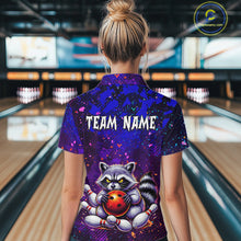 Load image into Gallery viewer, Custom Funny Raccoon Bowling Jersey for Women Bowling Tournament Polo &amp; 1/4 Zip Bowling Team Shirts HNT216