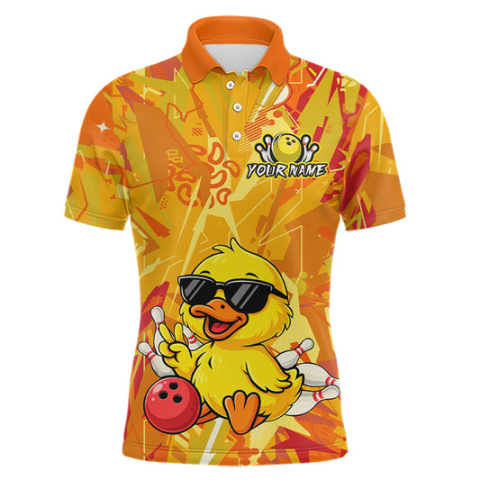 Custom Yellow Funny Duck Bowling Jersey for Men Bowling Uniform Polo & 1/4 Zip Bowling Team Shirts HNT236