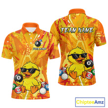 Load image into Gallery viewer, Custom Yellow Duck Funny 8 Ball Pool Shirts Billiard Shirt for Men Billiard Team Jersey League NNT174