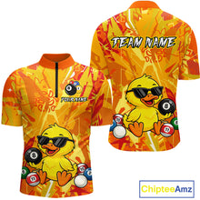Load image into Gallery viewer, Custom Yellow Duck Funny 8 Ball Pool Shirts Billiard Shirt for Men Billiard Team Jersey League NNT174