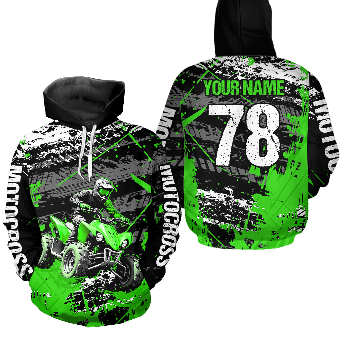 ATV Motocross Hoodie for Men Women Custom ATV Quad Bike for Kid Adult Off Road Hoodie HOT35