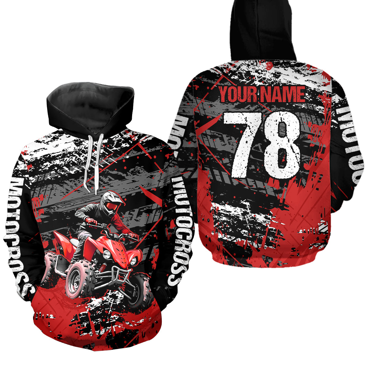 ATV Motocross Hoodie for Men Women Custom ATV Quad Bike for Kid Adult Off Road Hoodie HOT35