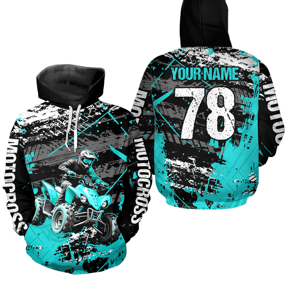 ATV Motocross Hoodie for Men Women Custom ATV Quad Bike for Kid Adult Off Road Hoodie HOT35