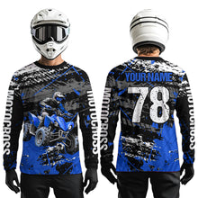 Load image into Gallery viewer, Custom Blue ATV Motocross Shirts Kid Adult Motocross Off-Road Quad Bike Shirt UPF30+ DNT62