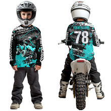 Load image into Gallery viewer, Custom Turquoise Off-Road Quad Bike Shirt Youth ATV Motocross Shirts Kid Men Women UPF30+ DNT78