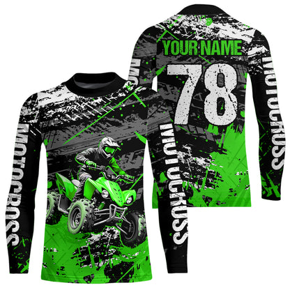Custom Green ATV Motocross Shirts Kid Adult Motocross Off-Road Quad Bike Shirt UPF30+ DNT62
