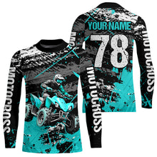 Load image into Gallery viewer, Custom Turquoise Off-Road Quad Bike Shirt Youth ATV Motocross Shirts Kid Men Women UPF30+ DNT78