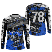 Load image into Gallery viewer, Custom Blue ATV Motocross Shirts Kid Adult Motocross Off-Road Quad Bike Shirt UPF30+ DNT62