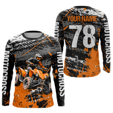 Load image into Gallery viewer, Custom Orange ATV Motocross Shirts Kid Adult Motocross Off-Road Quad Bike Shirt UPF30+ DNT62
