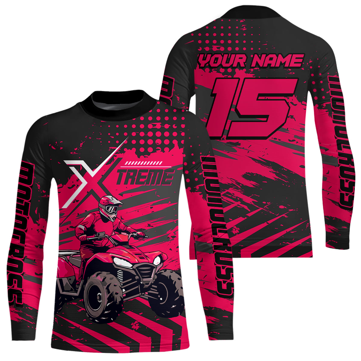 Custom Pink Off-Road Quad Bike Shirt Extreme ATV Motocross Shirts Kid Men Women UPF30+ DNT79