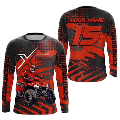 Custom Red Off-Road Quad Bike Shirt Extreme ATV Motocross Shirts Kid Men Women UPF30+ DNT79