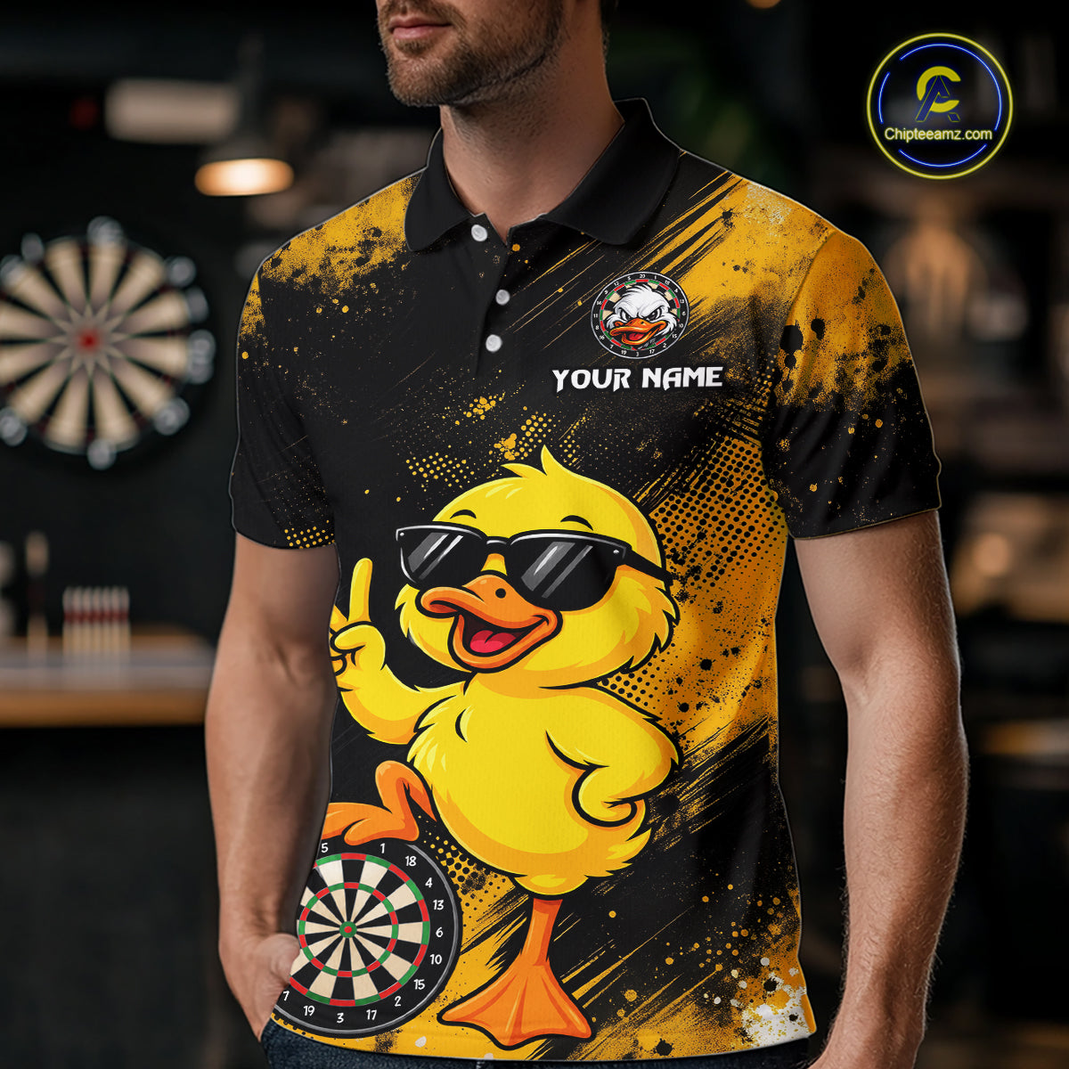 Custom Funny Duck Darts Shirt for Men Darts Team Jerseys for Player Dart League Shirts NNT317
