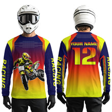 Load image into Gallery viewer, Yellow Youth Dirt Bike Jersey Men Women Kid Custom Motocross Jersey Off-Roading Jersey DNT49