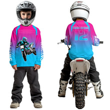 Load image into Gallery viewer, Pink Youth Dirt Bike Jersey Men Women Kid Custom Motocross Jersey Off-Roading Jersey DNT49